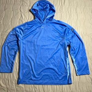 Vintage Nike Hoodie Mens Size Large Sky Blue Center Swoosh Sweatshirt Y2K 00s